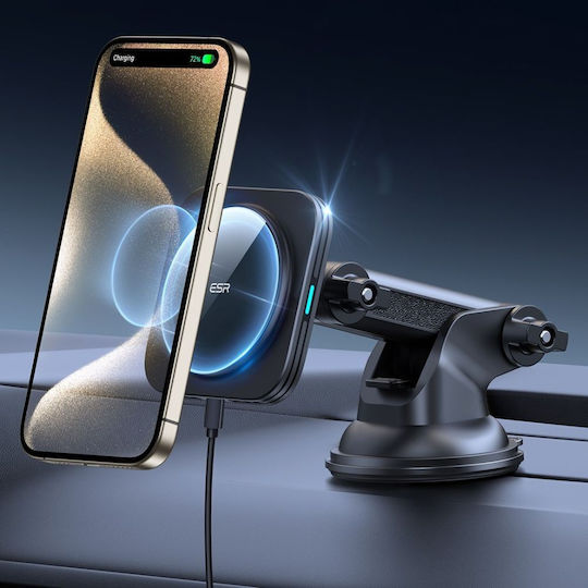 ESR Car Mobile Mount with Magnet and Wireless Charging MagSafe Black