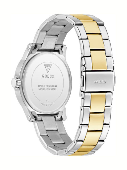 Guess Γυναικείο Ρολόι 36mm Χρονογράφος Μπαταρίας με Χρυσό Μεταλλικό Μπρασελέ