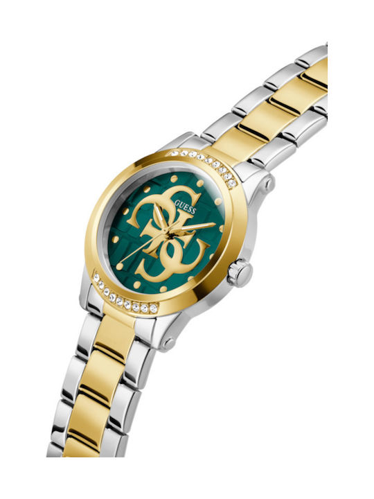 Guess Γυναικείο Ρολόι 36mm Χρονογράφος Μπαταρίας με Χρυσό Μεταλλικό Μπρασελέ