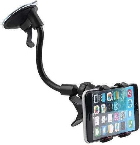 Soft Tube Holder Car Mobile Mount with Clip-Peg Black