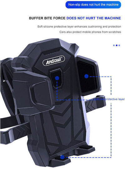 Andowl Car Mobile Mount with Adjustable Hooks Black