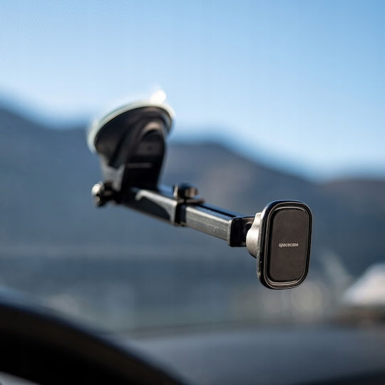 Spacecase Sc10 Dashboard - Windshield Magnetic Car Holder - Universal Μαγνητική Βάση Κινητών Με Βεντούζα - Ρυθμιζόμενο Βραχίονα Για Ταμπλό / Παρμπρίζ Αυτοκινήτου - Black (5905719039035) 118773