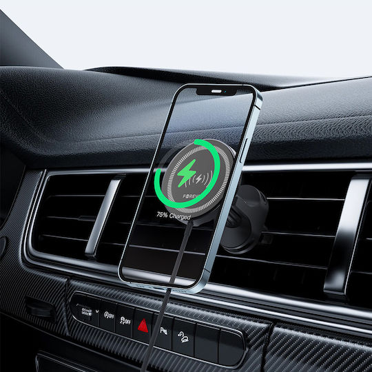 Forever Auto Handyhalterung mit Magnet und Kabelloses Laden Schwarz