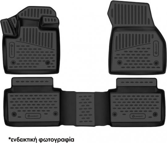 Novline Set of Front and Rear Mats 4pcs Tray Type for Ford Tourneo Courier Black