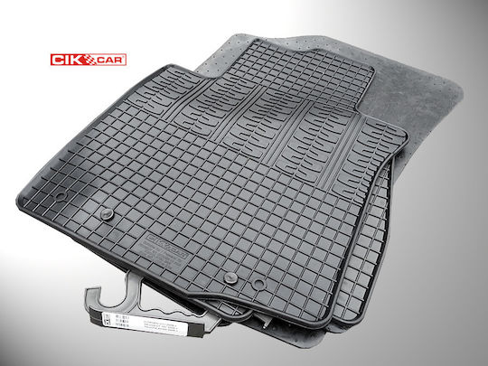 Cik Set of Front and Rear Mats 4pcs for Peugeot 107 Toyota Aygo Citroen C1 2005-2014 Black