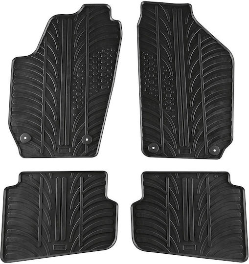 Auto Gs Σετ Μπροστινά και Πίσω Πατάκια 4τμχ για Skoda Fabia 2002+ Μαύρα