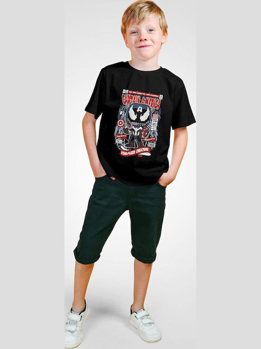 Kids Top Black Venom Captain America