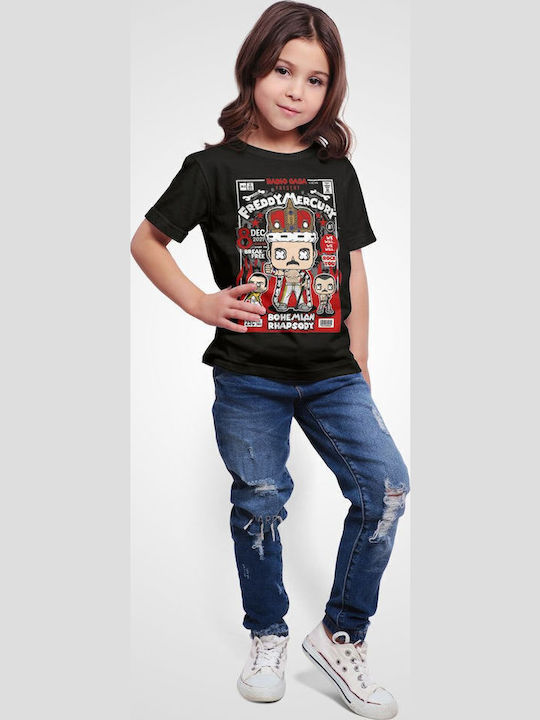 Παιδικό T-shirt Black Freddy Mercury 2