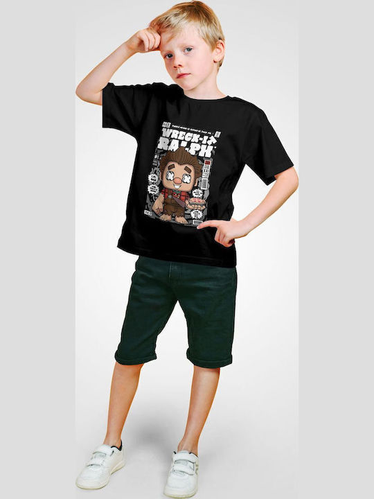 Tricou pentru copii Black Wreck-It Ralph