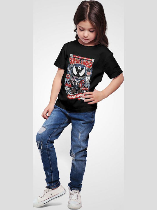 Kids Top Black Venom Captain America