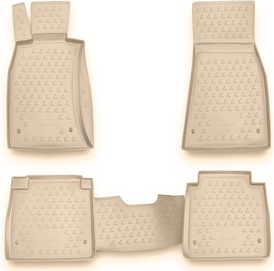 Novline Set of Front and Rear Mats 4pcs Tray Type for Lexus LS Beige