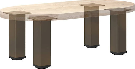 vidaXL Metallic Furniture Leg 4 Pieces Suitable for Table / Coffee Table 14x14x32cm Brown