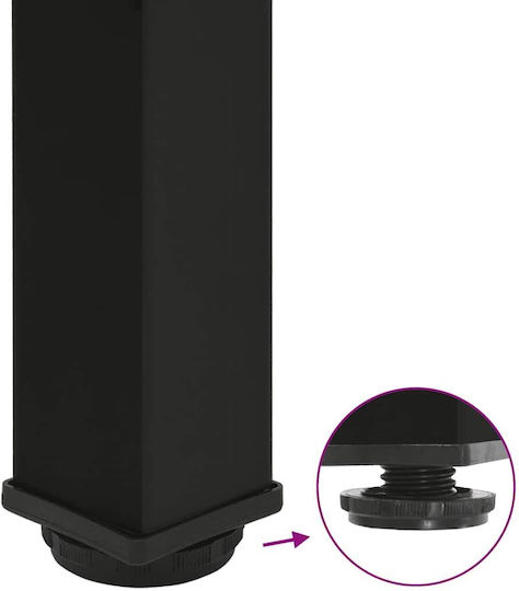 vidaXL Metallic Furniture Leg 4 Pieces Suitable for Table / Coffee Table / Office 72cm Black