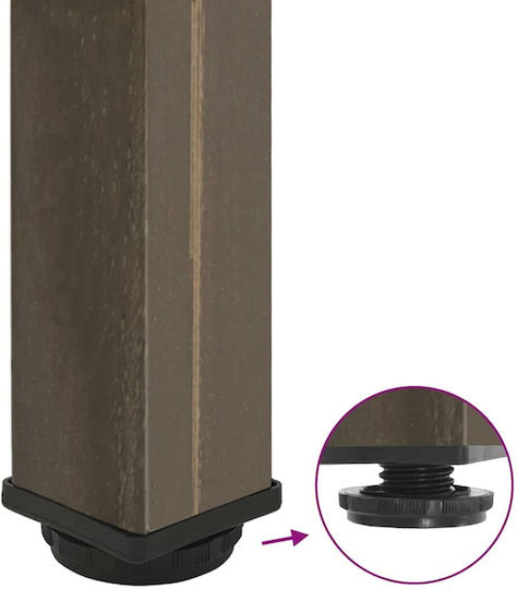 vidaXL Metallic Furniture Leg 4 Pieces Suitable for Table / Coffee Table 14x14x32cm Brown