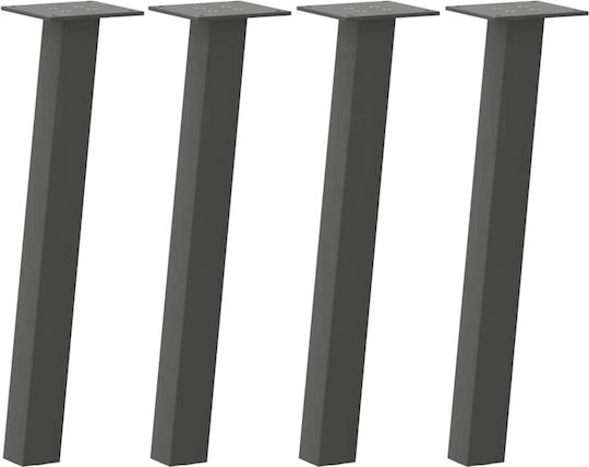 Kaffeetischbeine 4 Stk. Anthrazit 42 cm Stahl Anthrazit