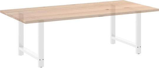 vidaXL Metallic Furniture Leg 2 Pieces Suitable for Table / Coffee Table / Office 100x72x72cm White