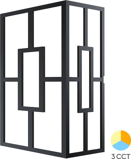 Braytron Стенен Външен Плафон LED IP44 20W с Регулируемо бяло Светлина 25.5x25.5x7.8εκ.