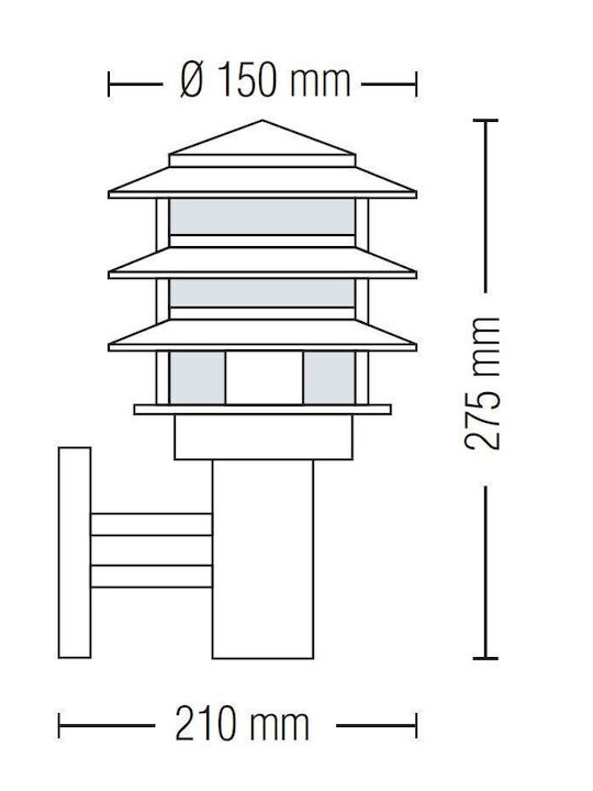 Horoz Electric Wandmontiertes Außen-Spotlight E27 IP44 21x27.5x15εκ.