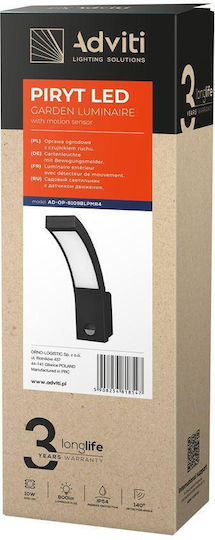 Adviti Wall-Mounted Outdoor Light LED IP54 10W with Natural White Light