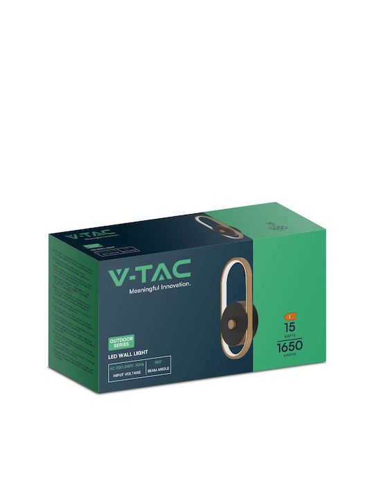 V-TAC Φωτιστικό Τοίχου με Ενσωματωμένο LED και Θερμό Λευκό Φως 33x15x4.4εκ.