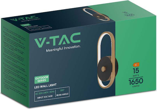 V-TAC Leuchte Wand mit Integrierter LED und Warmweißes Licht 33x15x4.4cm