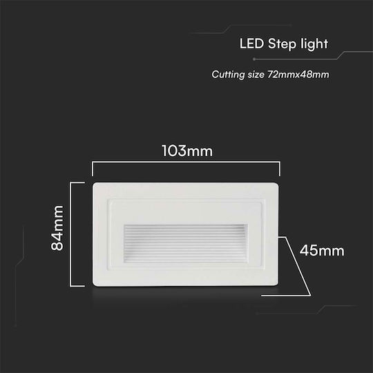 V-TAC Wandmontierte Außen-Deckenleuchte LED IP65 3W mit Warmweiß Licht 5.8x10.3x4.5εκ.