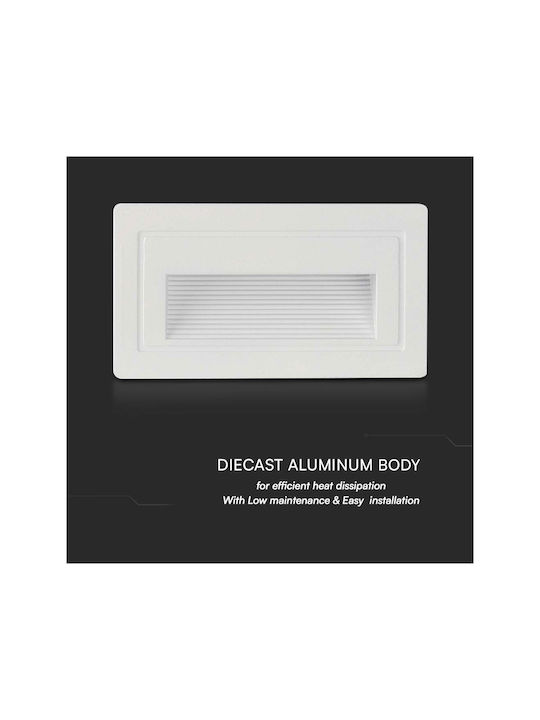 V-TAC Wandmontierte Außen-Deckenleuchte LED IP65 3W mit Warmweiß Licht 5.8x10.3x4.5εκ.