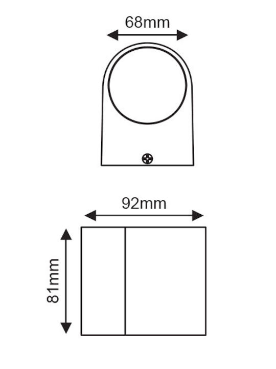 Aca Wall-Mounted Outdoor Spot GU10 IP65 9.2x8.1x6.8εκ.