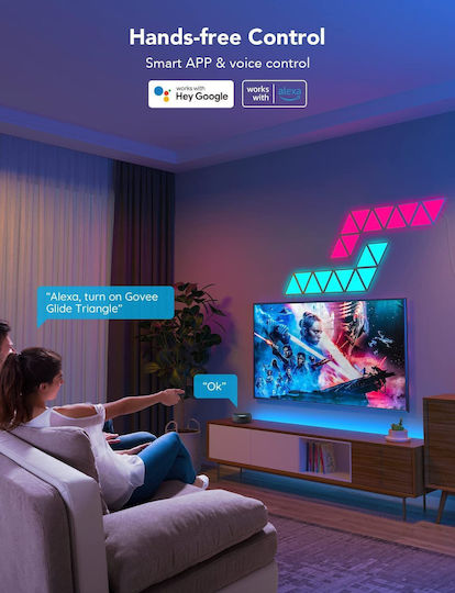 Govee Smart Διακοσμητικό Φωτιστικό Glide Tri-angle LED RGBIC 10τμχ