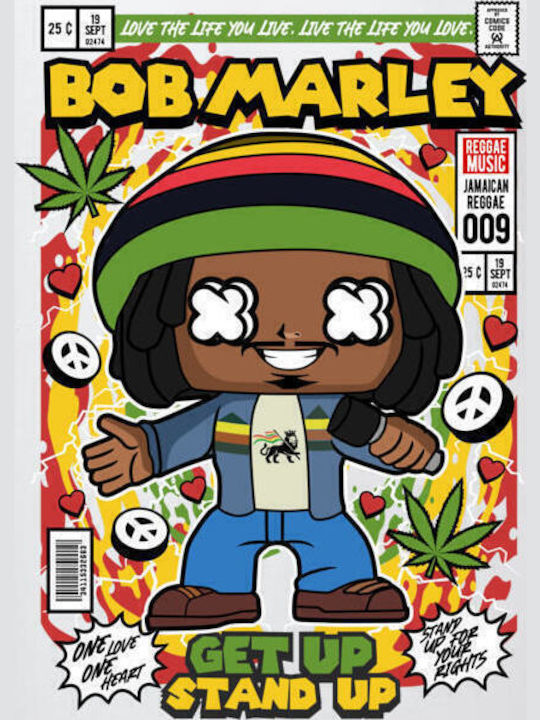 Tricou Bob Marley Cultură Pop Alb