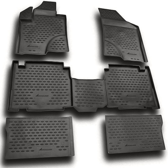 Novline Set of Front and Rear Mats 6pcs Tray Type for Hyundai ix55 2008-2015 Gray