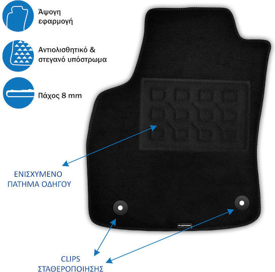 Cik Set of Front and Rear Mats 4pcs for Mazda CX-30 Black