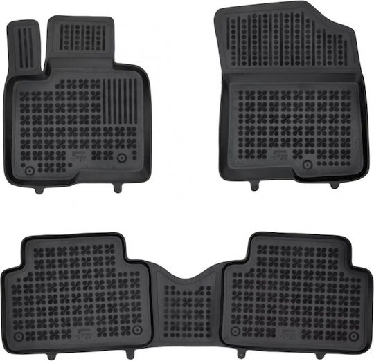 Rezaw Plast Set of Front and Rear Mats 3pcs Tray Type for Kia Sorento 2020+ Black