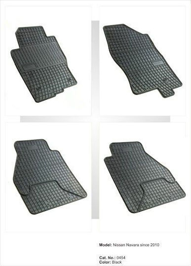 Frogum Set of Front and Rear Mats 4pcs for Nissan Navara 2010-2015 Black