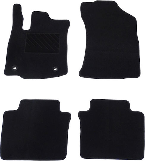 Autopataki Set of Front and Rear Mats 4pcs for Toyota Hilux 2015+ Black