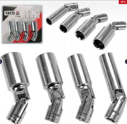 Yato Abgewinkelte Nüsse Sechskant Lange mit Vierkant-Antrieb 3/4" Set 4Stück