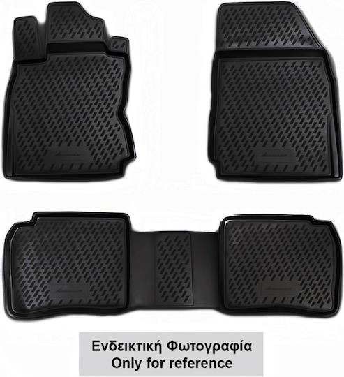 Novline Set of Front and Rear Mats 4pcs Tray Type for Ford Ranger 2007-2011 Black