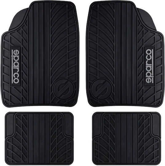 Sparco Set of Front and Rear Mats Universal 4pcs from Rubber Black