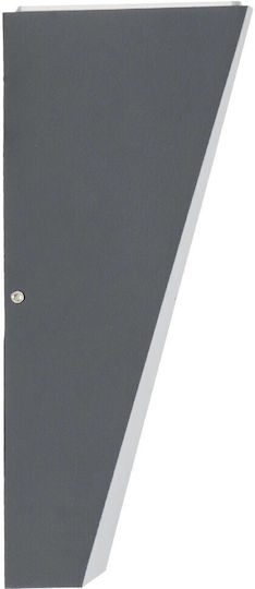 GloboStar Triande Επιτοίχια Εξωτερική Πλαφονιέρα LED IP65 10W με Φυσικό Λευκό Φως Διπλής Δέσμης 8.5x8.5x20εκ. Ανθρακί