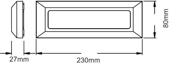 Aca SLIM32 Wasserdichte Deckenleuchte LED 2W 3000K 23x8x8cm Aca SLIM32 Wasserdichte Deckenleuchte LED 2W 3000K 23x8x8cm