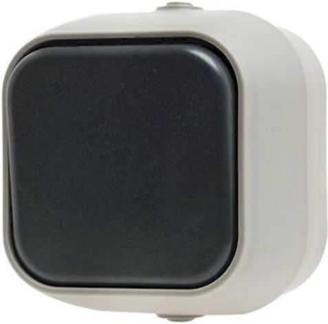 Geyer IP54 Waterproof Wall-Mounted Wall Switch One-Way with Frame Gray
