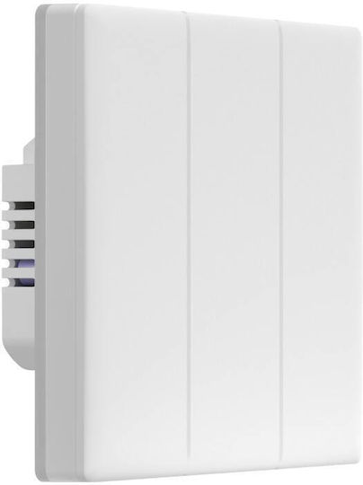 Sonoff T5EU3C Încastrat Comutator de Perete Wi-Fi Iluminat Dublu cu Cadru Alb