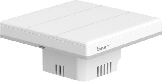 Sonoff T5EU3C Încastrat Comutator de Perete Wi-Fi Iluminat Dublu cu Cadru Alb
