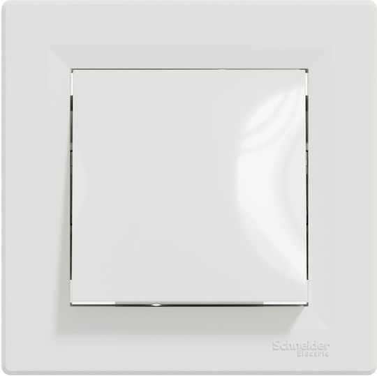 Schneider Electric Asfora Recessed Wall Switch Single with Frame Aller Retour White