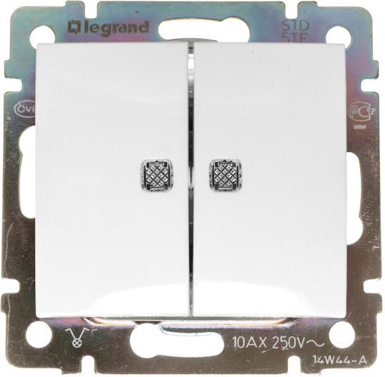 Legrand Valena 13 Recessed Wall Switch Lighting Two-Way without Frame Beige