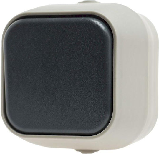 Geyer IP54 Waterproof Wall-Mounted Wall Switch One-Way with Frame Gray