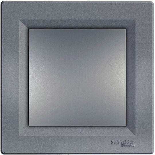 Schneider Electric Asfora Recessed Wall Switch Lighting One-Way without Frame Steel
