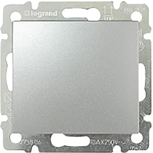 Legrand Valena 06 Recessed Electrical Wall Switch One-Way Without Frame Aller Retour Brilliant Aluminium