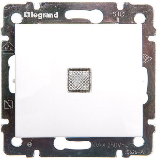 Legrand Valena 10 Χωνευτός Διακόπτης Τοίχου Μονός χωρίς Πλαίσιο Λευκός