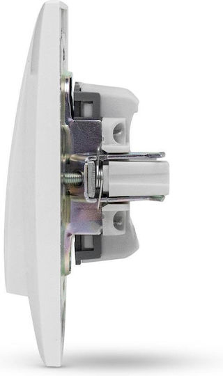 Entac ERWS11-ARN-W Recessed Wall Switch Lighting One-Way with Frame White
